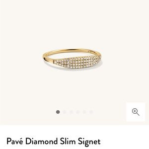 Mejuri Pavé Diamond Slim Signet ring